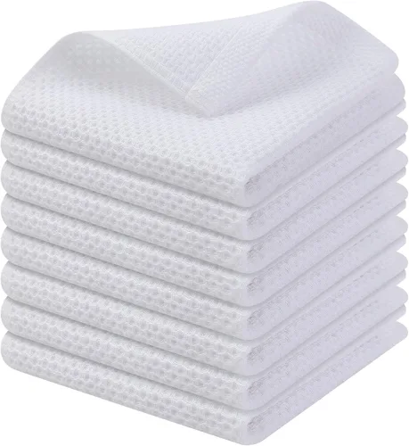 Miniatura 80 de Kitinjoy - Paños de cocina de 100 % algodón, tela de tejido gofrado, paño de limpieza ultrasuave, absorbente y de secado rápido. Gris Oscuro