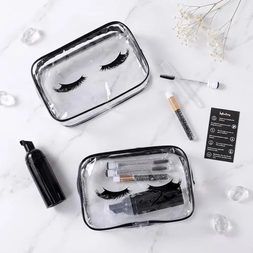 Miniatura 4 de Remerry 40 Pcs Lash Shampoo Brushes Set Eyelash Aftercare Bag Disposable Mascara Tubes Foam Pump Bottle Extension Aftercare Instructions Card