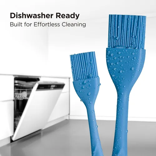 Miniatura 6 de Kitchen Mama WaltzGrip Platinum - Cepillo de silicona para repostería, juego de 2 cepillos resistentes al calor para cocinar, hornear, asar, asar