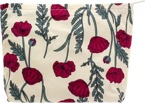 Miniatura 45 de Pazimiik Bolsa de maquillaje floral, grande, de algodón, con cremallera para bolsa de viaje, organizador de maquillaje de lona para mujeres, Algodón