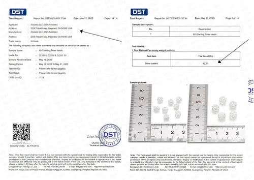 Miniatura 5 de 5 cuentas de filigrana artística Adabele 925 de 0.315 in (agujero grande de 0.126 in) SS201-8