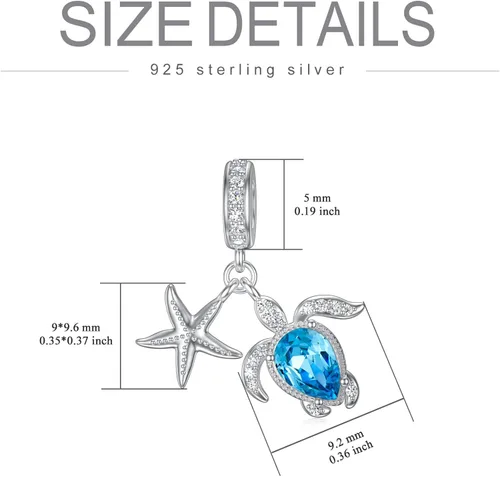 Miniatura 6 de AOBOCO Cuentas colgantes de plata de ley 925 para pulsera, adornadas con cristal de Austria