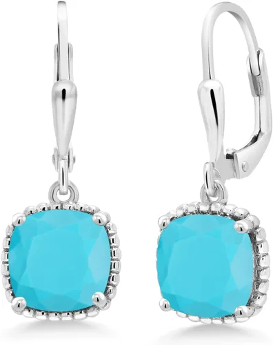 Miniatura 103 de Gem Stone King Aretes colgantes de plata de ley 925 de 0.315 pulgadas para mujer