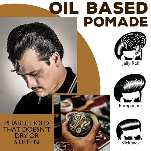 Miniatura 6 de Suavecito Pomada a base de aceite lata de 3 onzas – Aroma original peinado de larga duración, alto brillo saludable, para todo tipo de cabello