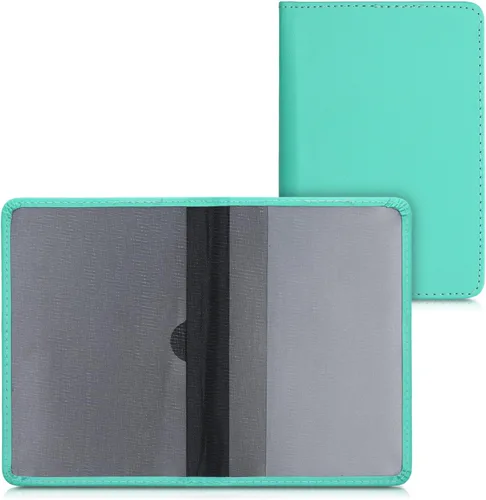 kwmobile - Soporte para documentos del automóvil y tarjetas para documentos de vehículos y tarjetas, cuero sintético, color negro Menta