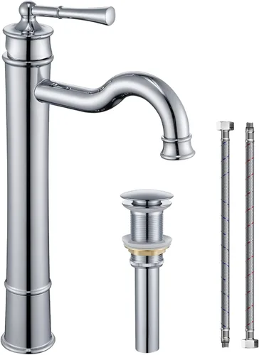 Miniatura 9 de Grifo para lavabo de baño romano ORB de un solo orificio para montaje en cubierta, conjunto de drenaje emergente con placa de cubierta