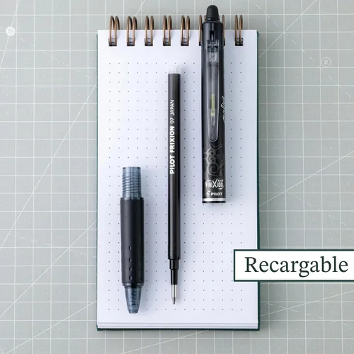 Miniatura 3 de PILOT FriXion Clicker - Bolígrafos de tinta de gel borrables, recargables y retráctiles, punta fina, tintas de color negro, azul y rojo, paquete