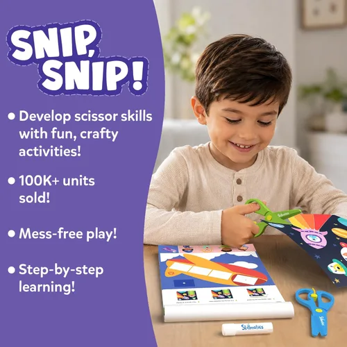 Miniatura 3 de Skillmatics Libro de actividades de habilidades de tijera, recortar, 25 actividades de corte para preescolares, kit de manualidades de fieltro, 2