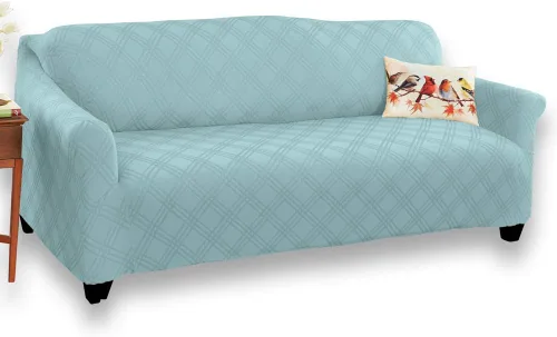 Miniatura 26 de Collections Etc Funda elástica para muebles de doble diamante, color azul marino, silla de ala