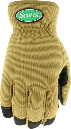 Miniatura 6 de Scotts Guante de trabajo de palma de cuero sintético de alta destreza para hombre, tecnologías de pantalla táctil, sillín reforzado para el pulgar