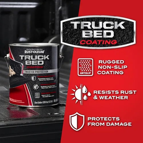 Miniatura 3 de Rust-Oleum 342668 - Revestimiento para caja de camioneta antióxido, 1 cuarto de galón, color negro