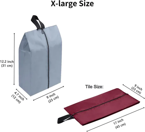 Miniatura 2 de Juego de 4 bolsas de zapatos de viaje de nailon impermeable con cremallera para hombres y mujeres, Varios colores, Paquete de 4 colores mixtos