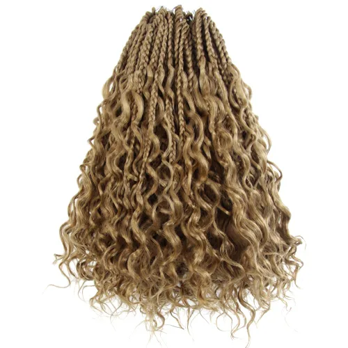 Miniatura 10 de Niseyo - Caja diosa con trenzas de pelo a crochet de 8 pulgadas, paquete de 8 unidades, trenzas de caja a crochet cortas, extremos rizados