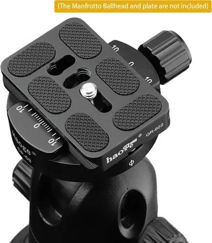 Miniatura 6 de Haoge Convertidor de adaptador Boss hembra a macho con abrazadera de liberación rápida compatible con Arca Swiss de 2.283 in para trípode Manfrotto