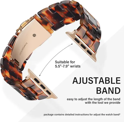 Miniatura 6 de HOPO Compatible With Apple Watch Band Thin Lightweight Resin Strap Bracelet Fashion Wristband Replacement For iWatch Bands Series Ultra 11 10 9 8 7