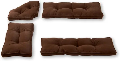 Greendale Home Fashions Hyatt Kitchen Nook - Juego de cojines surtidos de 4 piezas, color moca
