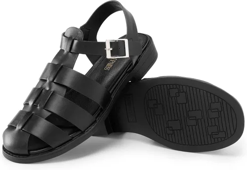 Miniatura 2 de DREAM PAIRS Fisherman Gladiator - Sandalias planas tejidas para verano