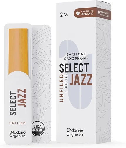 Miniatura 19 de D'Addario Organic Select Jazz - Cañas de saxofón barítono archivadas por Jazz, selladas individualmente, 4 medianas, paquete de 5