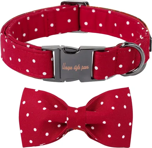 Miniatura 10 de Unique style paws Collar de perro para el día de San Valentín con lazo de flores, collar de cachorro de corazón azul, el mejor regalo para niños