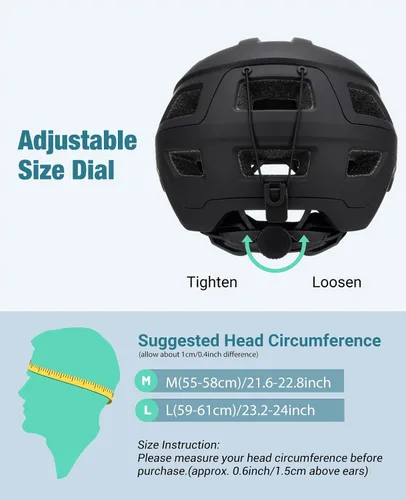 Miniatura 5 de Favoto Casco de bicicleta de montaña para adultos para hombres y mujeres, casco de MTB con hebilla magnética con visera extraíble, ligero