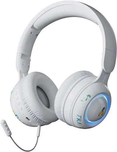 Miniatura 10 de Xmenha Auriculares inalámbricos para niños con micrófono para la escuela, con cancelación de ruido, protección para los oídos, Bluetooth, plegable