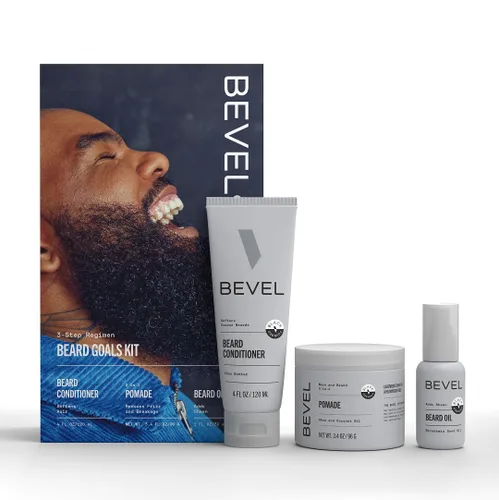 Kit de aseo de barba para hombres de Bevel - Incluye acondicionador para barba, pomada nutritiva para el cabello y aceite para barba para suavizar,