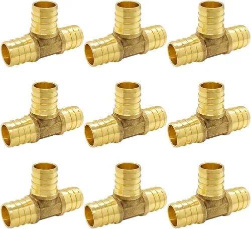 Miniatura 9 de Hooshing 5 unids 1/2 pulgada Tee PEX montaje Soild latón Barb Crimp accesorios para manguera de tubo PEX
