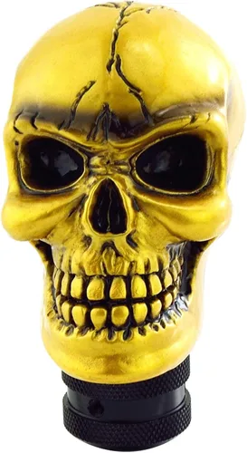 Miniatura 15 de Lunsom Pomo de palanca de cambios con forma de calavera de resina, perilla de palanca de cambios para transmisión de auto, compatible con vehículos