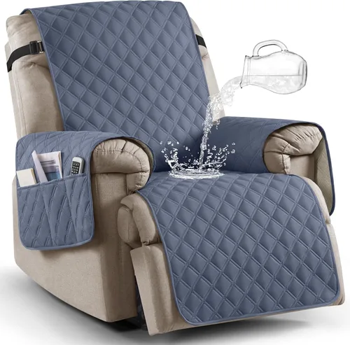 Miniatura 11 de Ruaozz Funda para Silla Reclinable 100% Impermeable Antideslizante de Tamaño Grande Funda Reclinable para Silla Reclinable Grande Funda de Asiento
