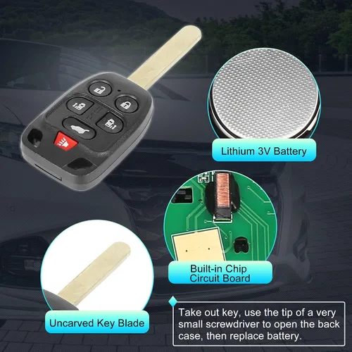 Miniatura 4 de X AUTOHAUX 2 unids 313.8 Mhz N5F-A04TAA reemplazo inteligente de proximidad sin llave llave remoto llavero para Honda Odyssey EXL 2011 2012 2013