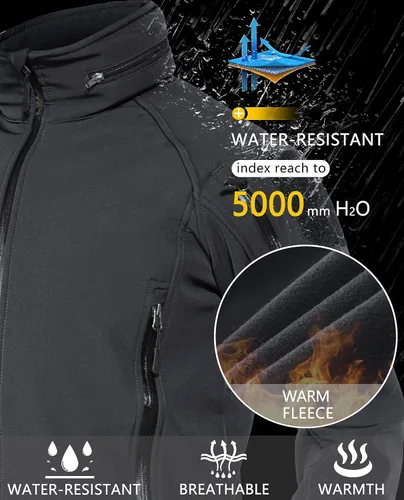 Miniatura 4 de TACVASEN Special Ops - Chaqueta táctica para hombre, resistente al agua, softshell y desmontable, con capucha