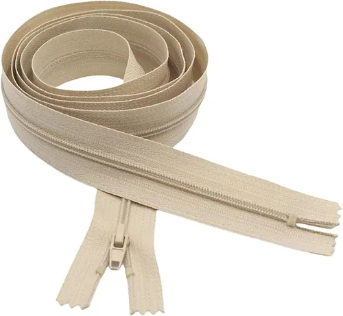 MebuZip 2 cremalleras inferiores cerradas de 18 pulgadas, color beige #3, cremalleras de bobina de nailon para costura, cojines de almohada,