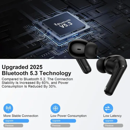 Miniatura 3 de Auriculares inalámbricos Samsung Bluetooth para Samsung Galaxy A17 A16 A15 A37 S26 S25 Ultra S24 S23 S22 S21 60H Bluetooth 5.3 Cancelación de ruido