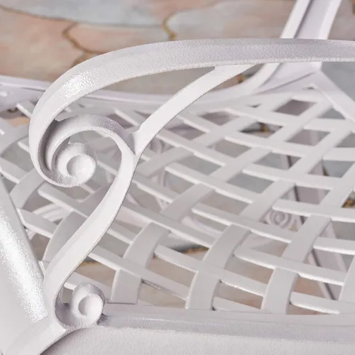 Miniatura 6 de Christopher Knight Home Brody Silla de brazo de aluminio fundido blanco para exteriores (juego de 2)