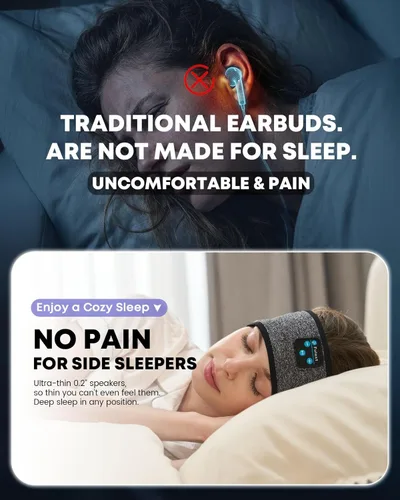 Miniatura 2 de Audífonos para Dormir con Diadema Bluetooth, Audífonos para Dormir con Diadema Deportiva, Audífonos para Dormir de Larga Duración con Altavoces