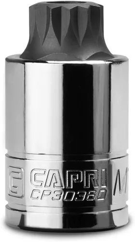 Miniatura 9 de Capri Tools Zócalo de punta cuadrada triple M10 Stubby XZN de 0.394 in, unidad de 3/8 pulgadas, 0.394 in (M10) rechoncho (CP30356)