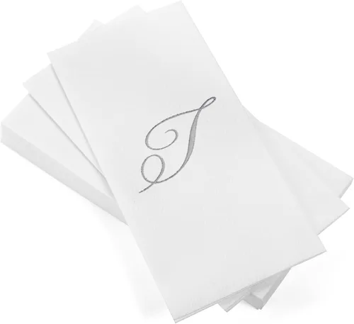 Miniatura 16 de AH AMERICAN HOMESTEAD Servilletas desechables – Servilletas doradas con monograma para invitados, servilletas acolchadas como tela para baño