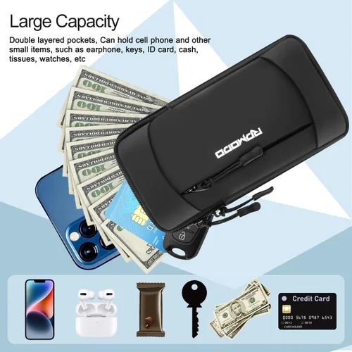 Miniatura 4 de Soporte de teléfono para correr, banda de brazo de gran capacidad para teléfono para correr y caminar, soporte ligero para teléfono celular