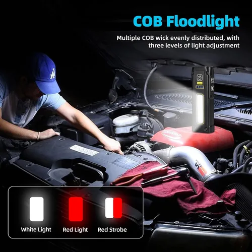 Miniatura 3 de DARKBEAM Linterna UV 365+395 Luz Negra, Linternas LED EDC de Alto Lumen USB C Recargables Lámpara Woods, Mini Luz Roja COB Magnética - Energía