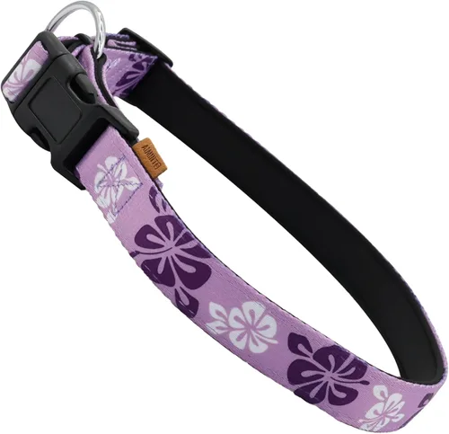 Miniatura 29 de Collar de perro, bonito patrón floral, collar suave y ajustable con hebilla de liberación rápida (S (cuello 11-18 pulgadas, ancho 5/8 pulgadas)