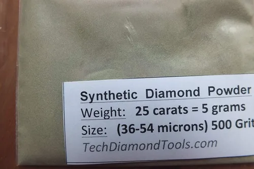 Miniatura 2 de TechDiamondTools Polvo de diamante para pulir vidrio, cuarzo, mármol, piedra, piedra, parabrisas, travertino, grano 500 – 36-54 micrones – 25