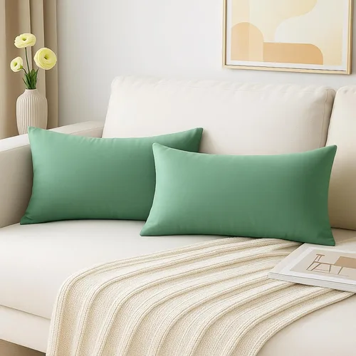 Miniatura 28 de Thmyo - Paquete de 2 fundas de almohada de algodón sólido decorativas cuadradas, fundas de almohada DIY, fundas de almohada en blanco