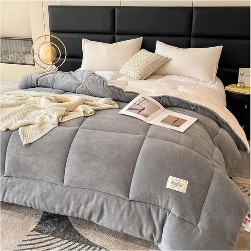 Miniatura 8 de ZTGL Elegant Comfort - Manta de cama pesada de alta calidad, reversible, edredón alternativo de plumón sintético, colcha de terciopelo de cordero