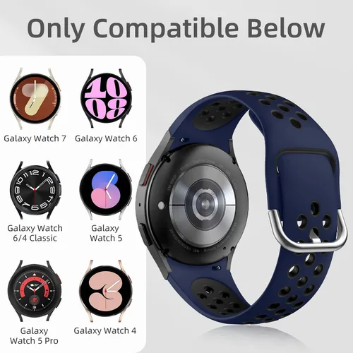 Miniatura 4 de DaQin Correa deportiva sin brecha compatible con Samsung Galaxy Watch 7/6/5/4 Band 1.575 in 144.4 ft/Galaxy Watch FE/Watch 6 4 Classic 1.693 in