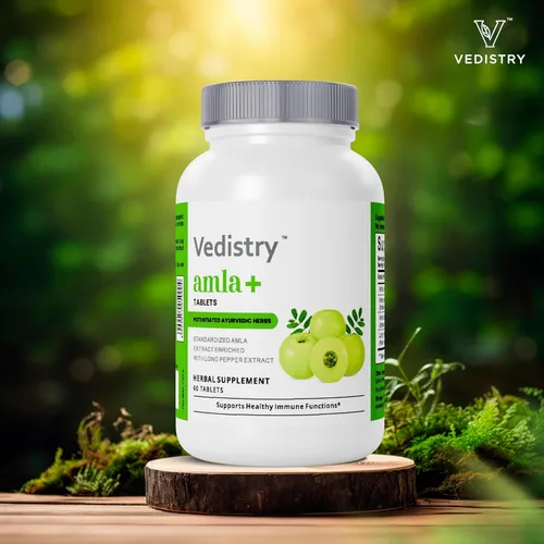 Miniatura 8 de Vedistry Amla Supplement - Tableta de grosella espinosa india de 1100 mg con pimienta larga para inmunidad y energía, suplemento de hierbas rico