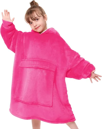 Miniatura 12 de yescool - Manta con capucha para niños, sudadera con manta de gran tamaño con sherpa, regalos para niñas adolescentes, jóvenes, niños, niñas