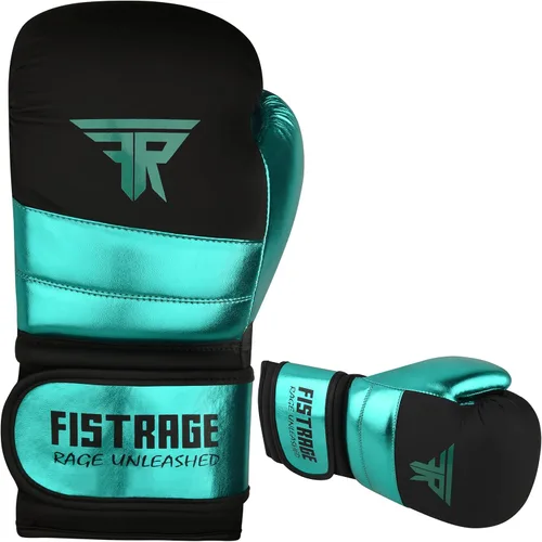 Miniatura 6 de FISTRAGE - Guantes de boxeo de cuero metálico para entrenamiento de artes marciales mixtas, Muay Thai, Kick Boxing, Sparring, bolsa pesada, guantes