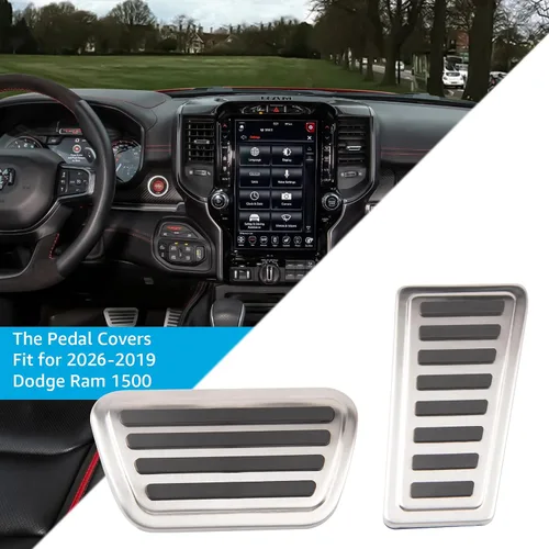 Miniatura 6 de Motrobe Fundas de pedal para Dodge Ram 1500 2019-2026, accesorios antideslizantes, aleación de aluminio, freno de gas, acelerador de combustible