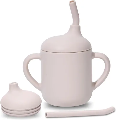 Miniatura 9 de Vasos de silicona para bebés, vaso con popote de silicona inastillable, vasos para niños pequeños de 1 a 3 años, taza abierta para bebé, 6 meses