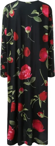 Miniatura 4 de 2023 Vestido de manga larga con cuello vuelto para mujer, estilo vintage, con volantes, vestido largo bohemio casual acampanado